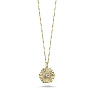 14k Gold Aura Diamond Pendant Necklace