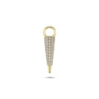 14k Gold Cone Diamond Charm