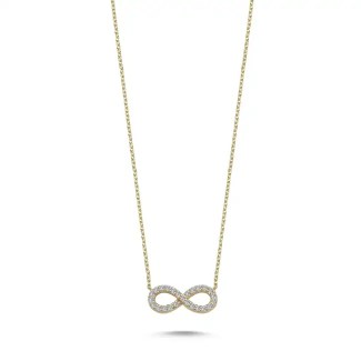 14k Gold Infinity Diamond Necklace