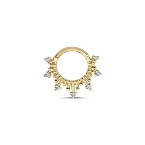 14k Gold Spike Helix Hoop Piercing