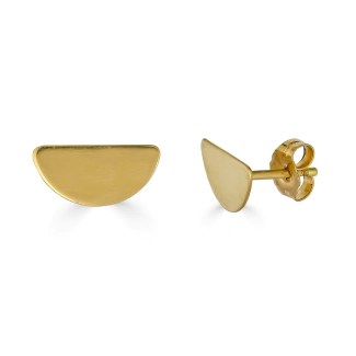 18k Gold Half-Moon Stud Earrings