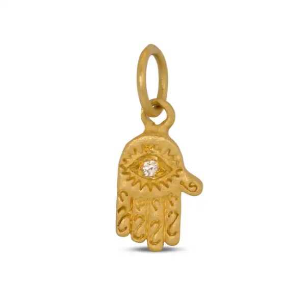 24k Gold Amulet Pendant with Diamond