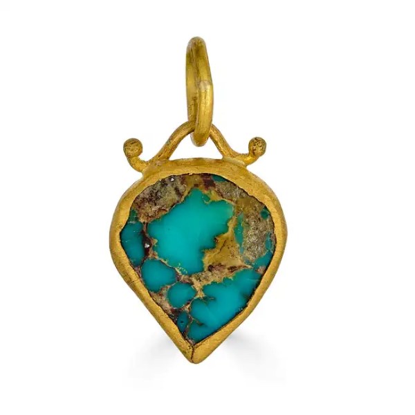 24k Gold Pear-Shaped Pendant