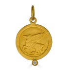 24k Gold Pegasus Pendant with Diamond