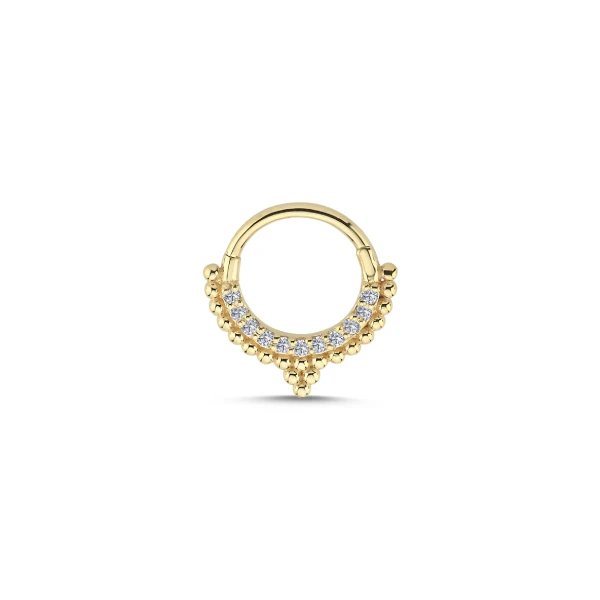 14k Gold Ball Helix Hoop