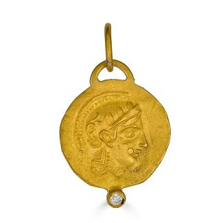 24k solid gold Goddess Pendant