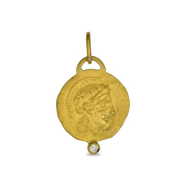 Athena Pendant | 24k gold pendant