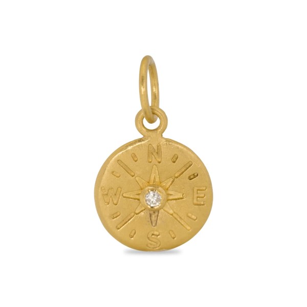 Compass Pendant | 24k gold pendant