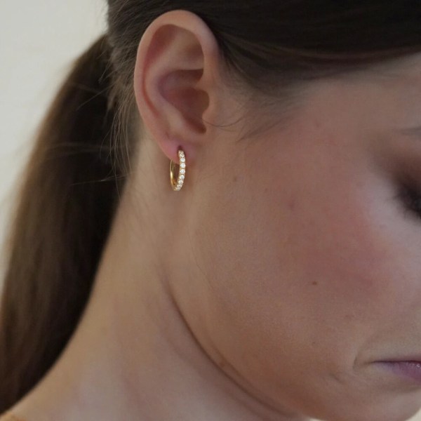 Lumen Earring | 18k gold earrings on a model