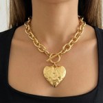 Chunky Heart Necklace For Women