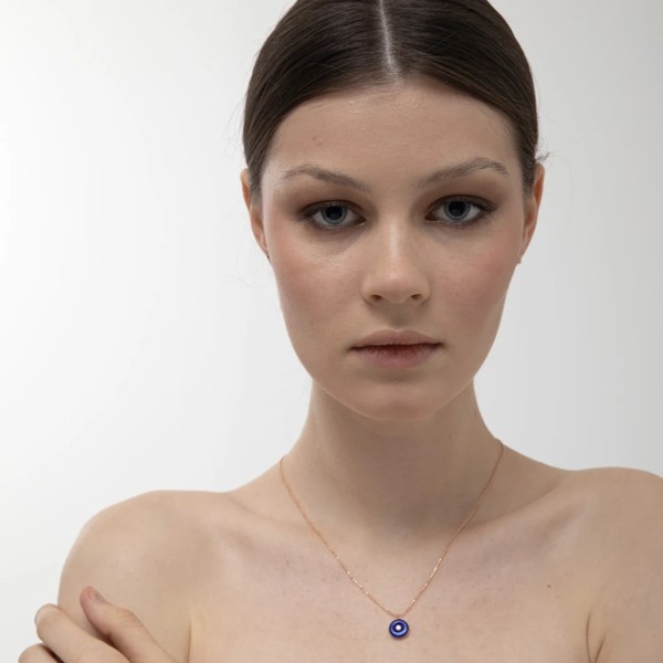 Sena Necklace | 14k gold necklace on a model